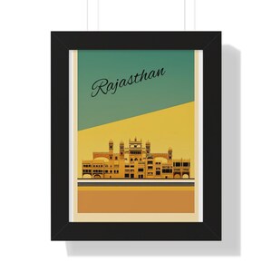Rajasthan wall art print. India travel poster. India home decor. Frameable print. Art print. Cityscape art. Digital download. Rajasthan art.