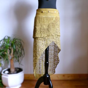 Asymmetric fairy skirt - Lace Psy Festival Skirt – Handmade Tribal Fusion Skirt – Ethically Crafted  | Adjustable & Vegan