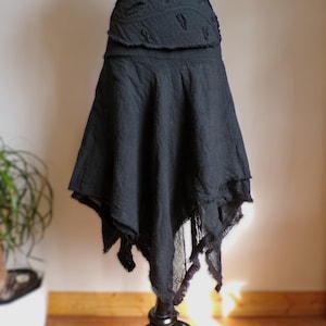 Lagenrock im asymmetrischen Feen-Style – Wald-Pixie-Rock – Goa Hippie Rock – Rave Outfit – Alternative Mode – Handgemachter Fairycore Rock