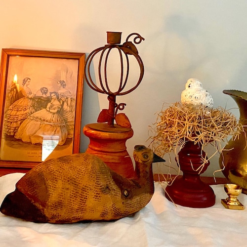 ヴィンテージ イタリア製 錬鉄製 キャンドルホルダー：ブドウの葉の