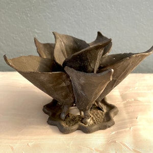Antique Lead Flower Frog
