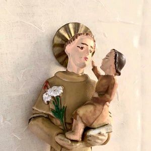 Vintage Italian Saint Anthony and Christ Child Italian Made Free Shipping