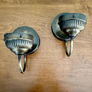 Vintage Metal Electric Sconces - Bronze Colored Pair