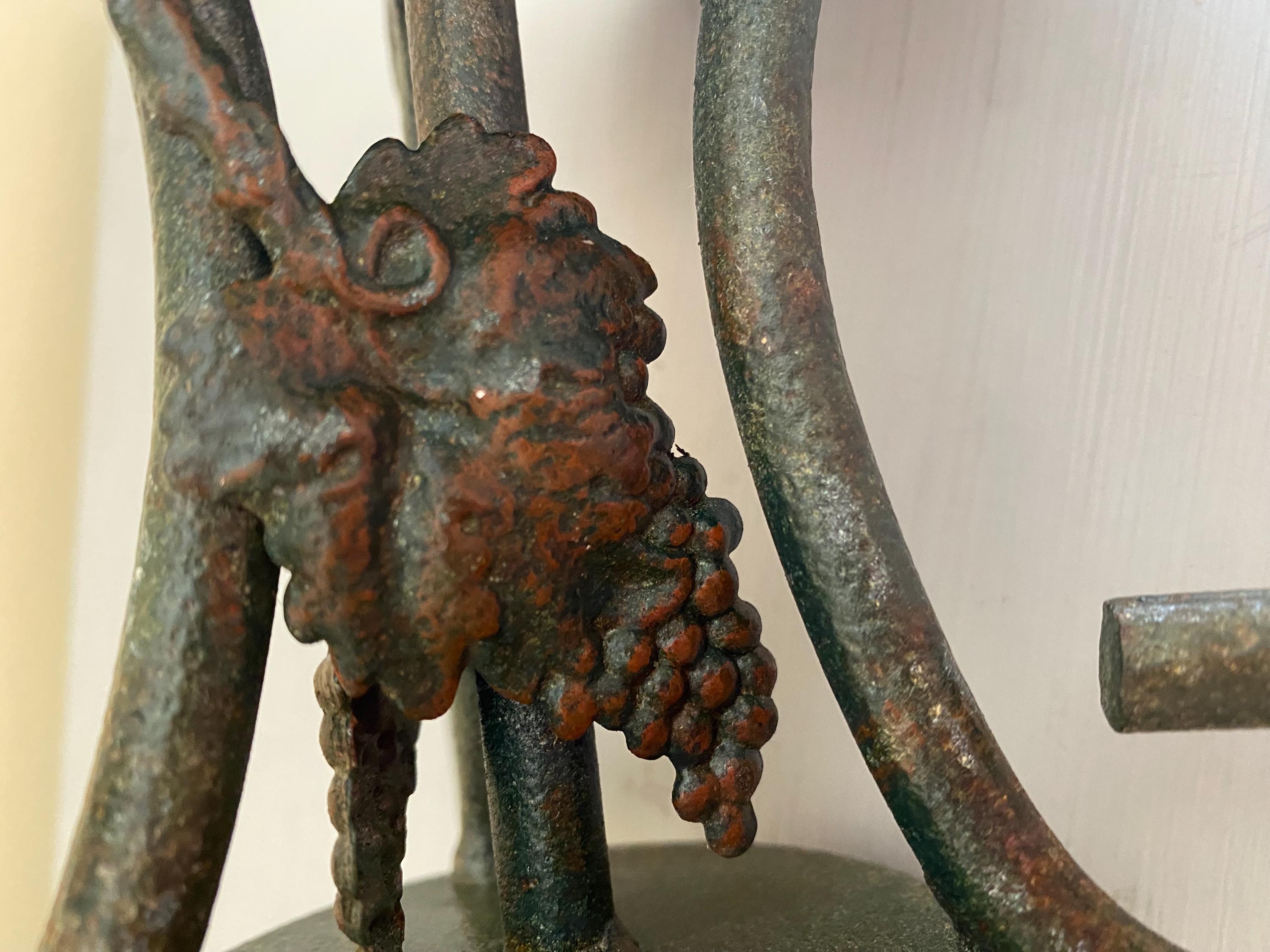 ヴィンテージ イタリア製 錬鉄製 キャンドルホルダー：ブドウの葉の