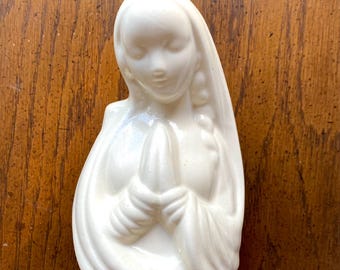 Vintage Heliga Moder Maria Keramik Hängande Plantervas