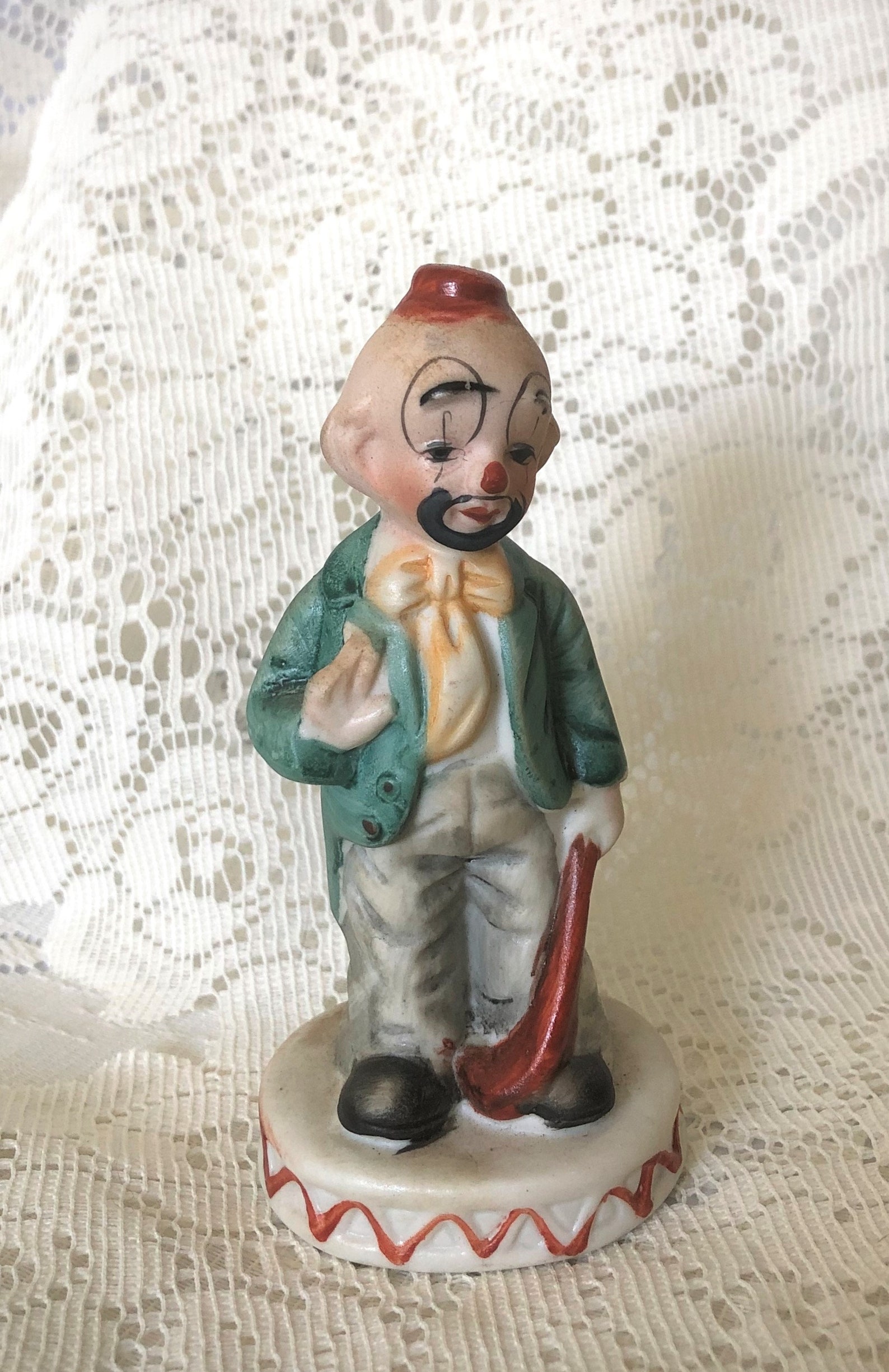 Three Vintage Miniature Porcelain Hobo Clown Figurines Etsy