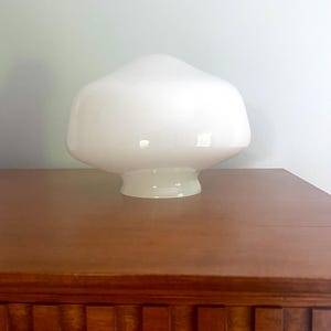 Vintage Milk Glass Light Globe: Mid-Century Schoolhouse Replacement