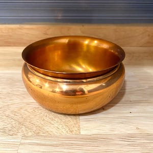 Vintage Solid Copper Two Piece Planter with Liner Insert: Marked Solid Copper