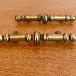 Vintage Amerock Burnished Brass Drawer Pulls - 3&quot; Centers