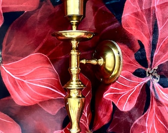 Aplique de pared tipo candelabro vintage de latón macizo: Hecho en India