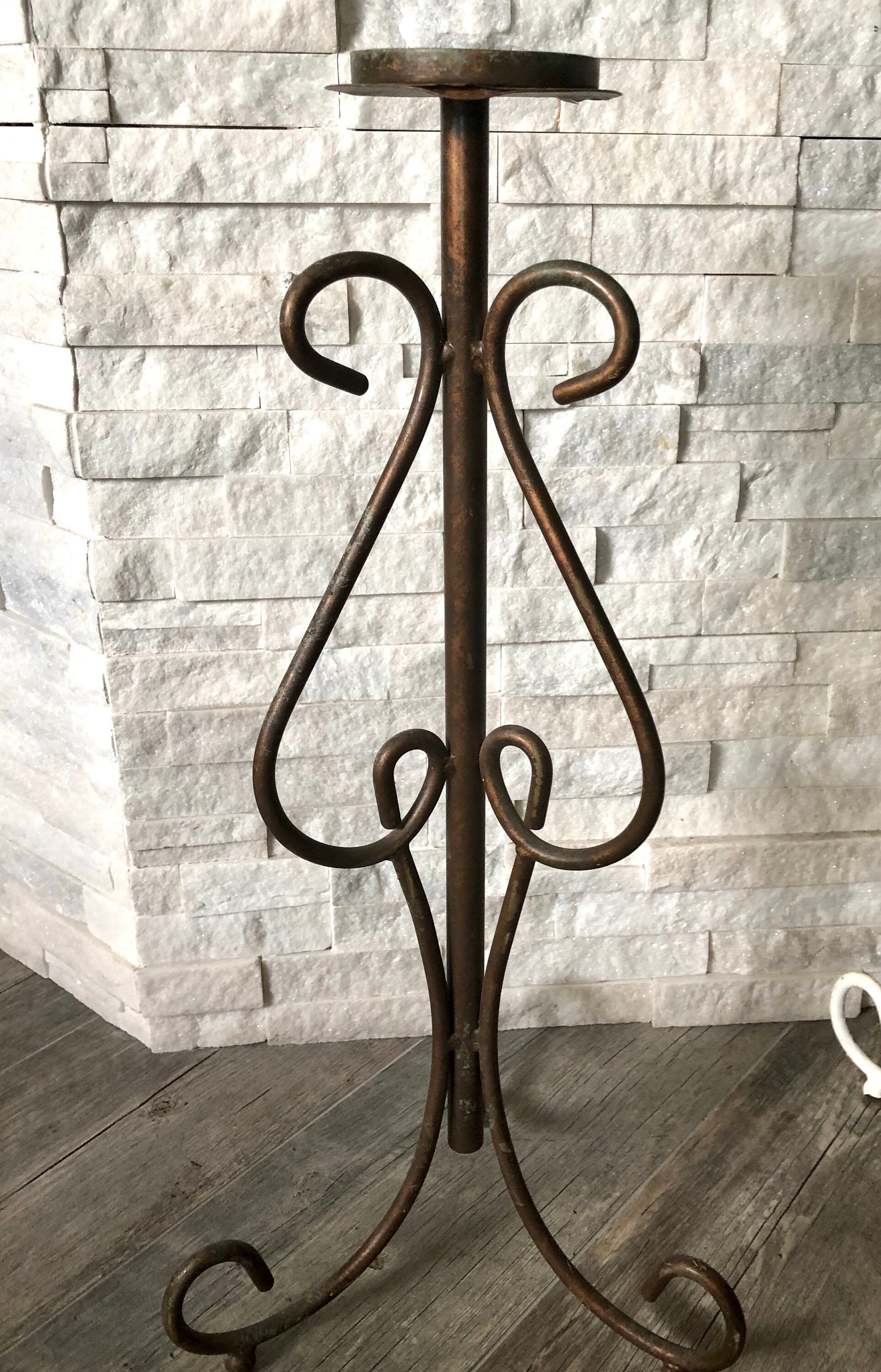 Vintage Wrought Iron Floor Candle Holders Etsy