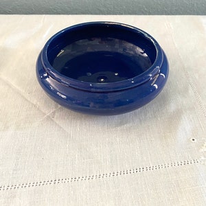 Low Profile Cobalt Blue Planter   Marked Free Shipping