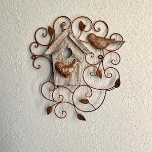 Metal and Wooden Bird Sculpture