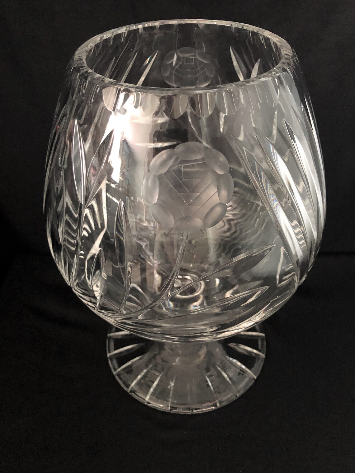 Large Lead Crystal Brandy Snifter Vase Balloon Etsy