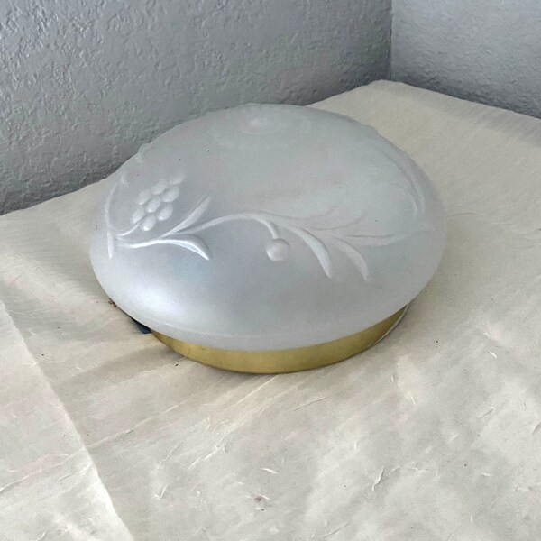 Vintage Frosted Glass Grapevine Design Flush Mount Ceiling Light Free shipping