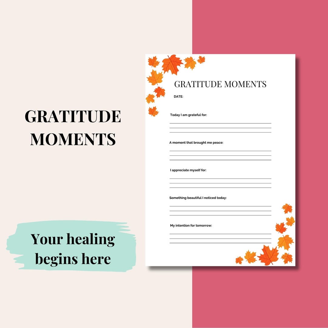 Printable Gratitude Journal Prompt, Thankfulness Digital Download ...