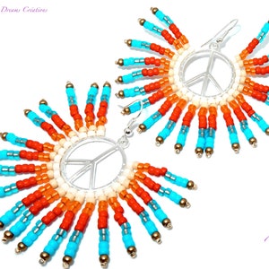 Colorful and elegant multicolored earrings woven in Miyuki or Czech glass beads. 6 different and unique models