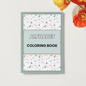 Libro para colorear de dinosaurios (PDF) – Libro para colorear de la A a la Z – Descarga digital para niños