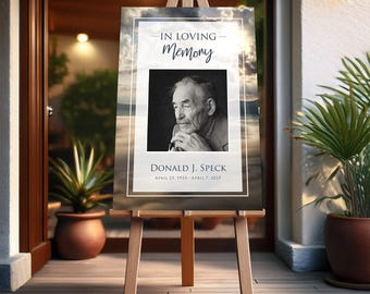 Personalized Sunrise Funeral Poster: Celebration of Life Memorial Sign (Printed/Digital)