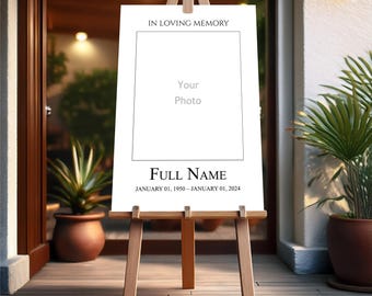Personalized Memorial Poster: Celebration of Life Sign, Custom Funeral Decor (Printed/Digital)