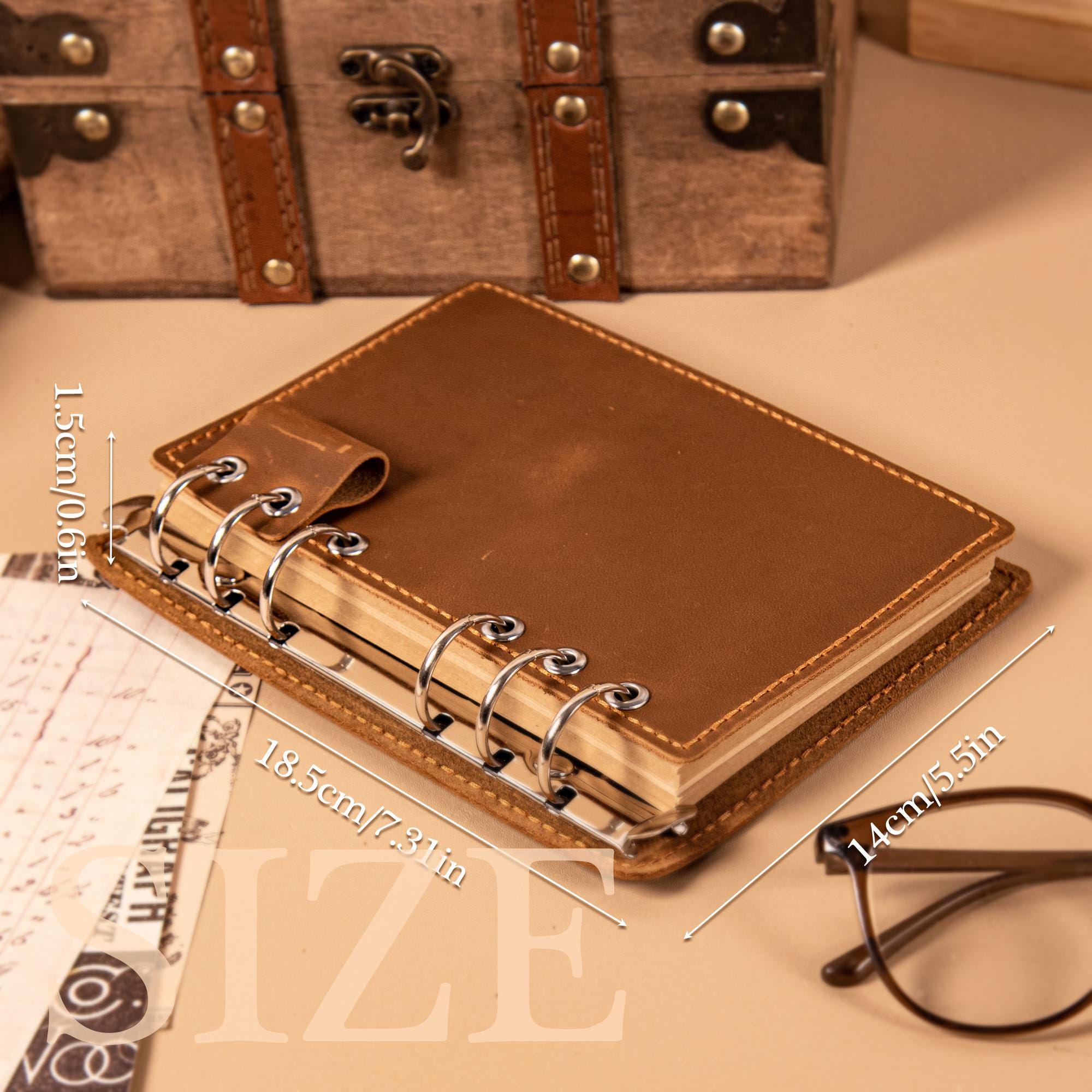 Vintage Loose-leaf Notebook, Refillable Traveler’s Journal, Handmade ...