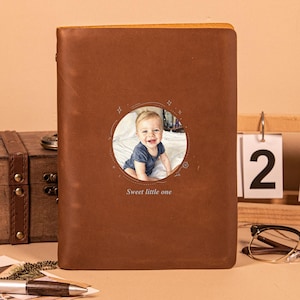 Custom Photo Leather Journal – A5 Refillable 6-Ring Binder, Personalized Notebook