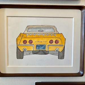C3 Corvette, akwarela, 6" x 8"
