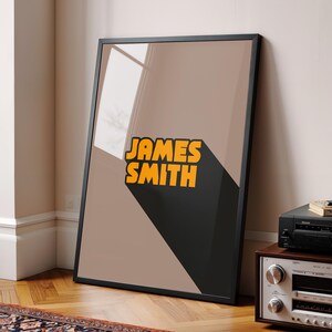Stampa poster personalizzata con nome retrò in grassetto – Arte murale personalizzata con tipografia vintage per cameretta o asilo nido – Incorniciata, su tela o su carta