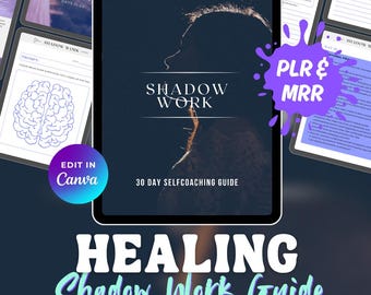 Shadow Work Guide | Shadow Work Journal Prompts | PLR MRR | Editable Canva template