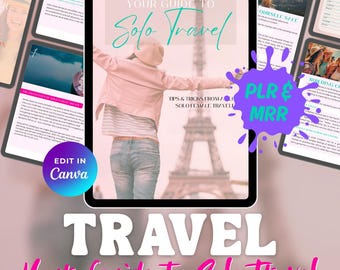 Solo Travel Guide for Women | Solo Female Travel Tips | PLR MRR | Editable Canva Template