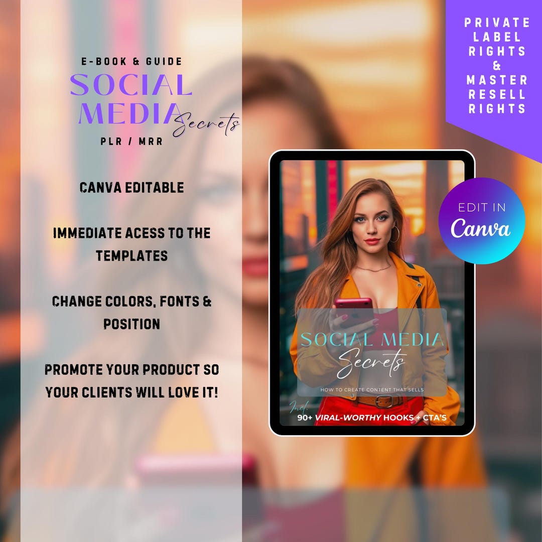 Social Media Secrets – Editable Canva Guide + PLR & MRR | Create Viral ...
