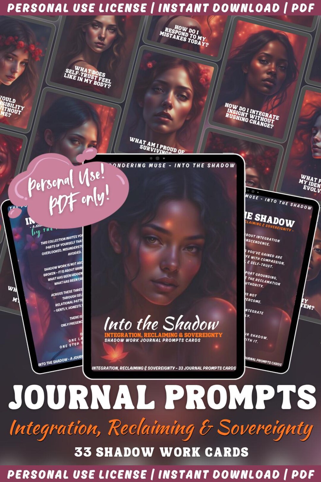 Shadow Work Journal Prompts | Printable Healing Cards | Instant ...