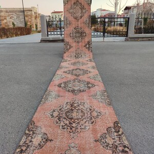 Runner 2.5 x 23 ft, Turkish Long Vintage Runner Rug, 2x23 Oushak Extra Long Hallway Runner Rug
