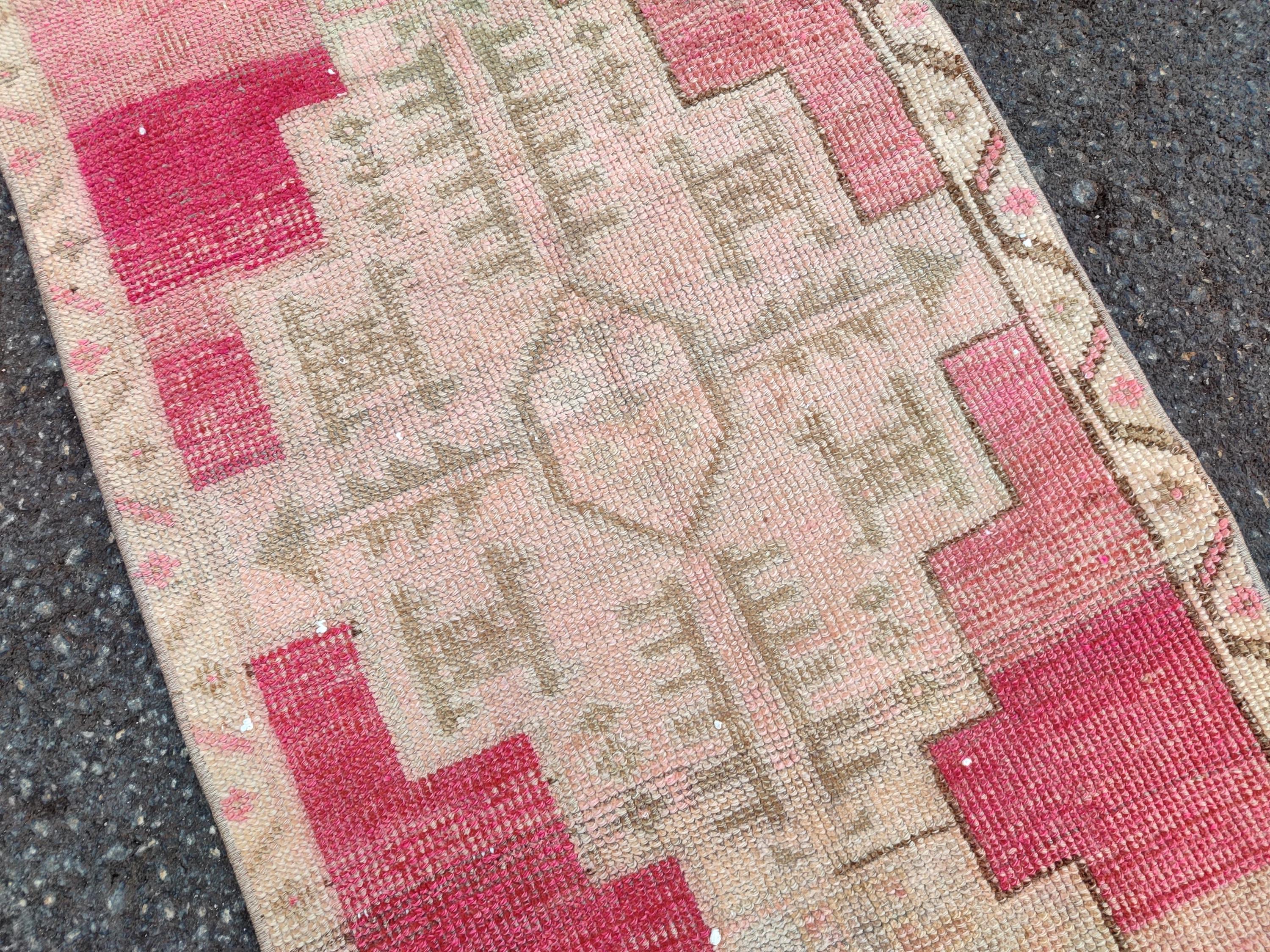 Kurdish Herki Runner Rug 2x13, Muted Vintage Hallway Rug - Etsy