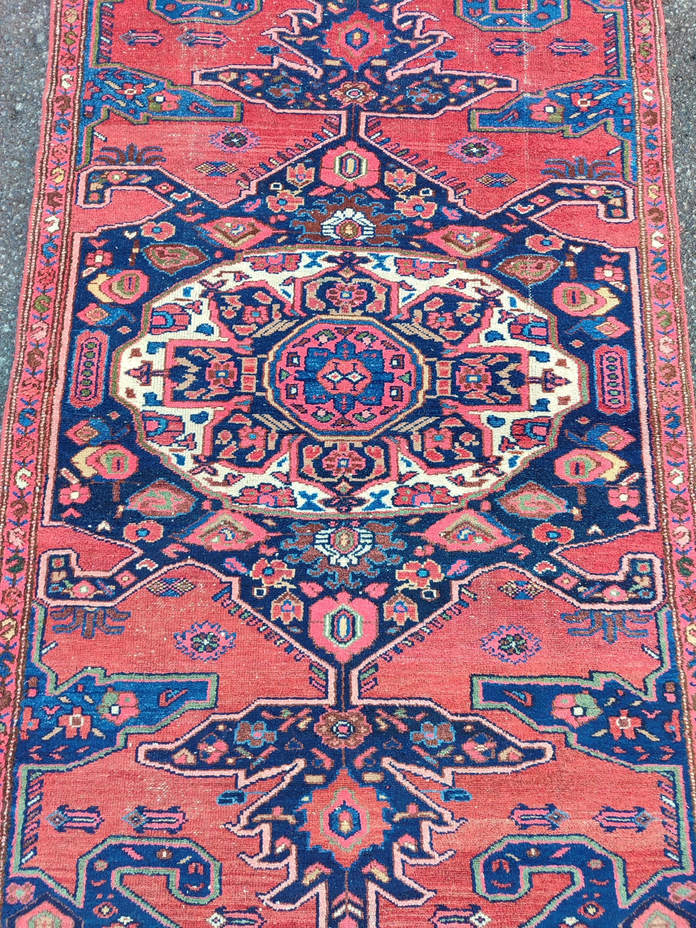 ペルシャ アンティーク ランナー ラグ ペルシャアンティークラグ 3x7、ネイビーランナーラグ、オリエンタル