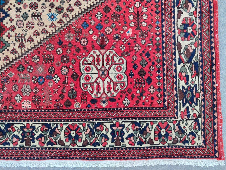 Vintage Persiani Red Rug 6x6, Square Oriental Large Rug, Home Decor ...