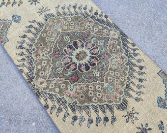 Tappeto passatoia in lana Oushak, 3x20, extra lungo, stile vintage, per corridoio.
