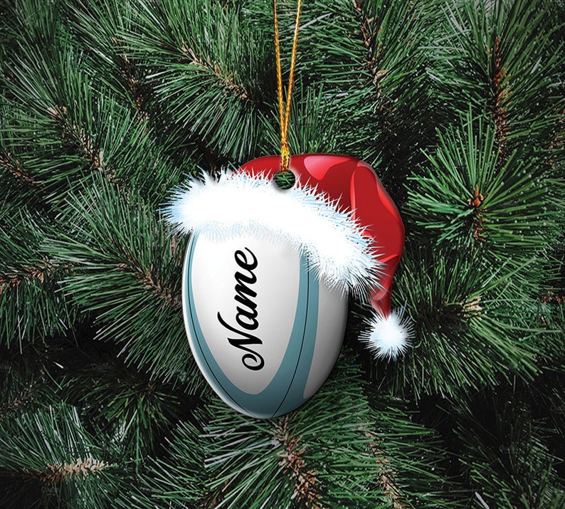 Custom Christmas Rugby Ball Hanging Ornament Rugby Ball Etsy