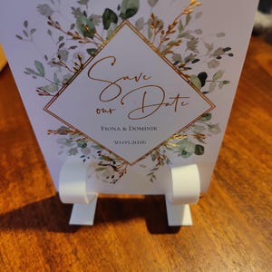 Porta-cartão de coração para casamento | Suporte para cardápio e cartão de lugar impresso em 3D | Decoração de mesa branca | Romântico Elegante | Suporte decorativo em forma de coração