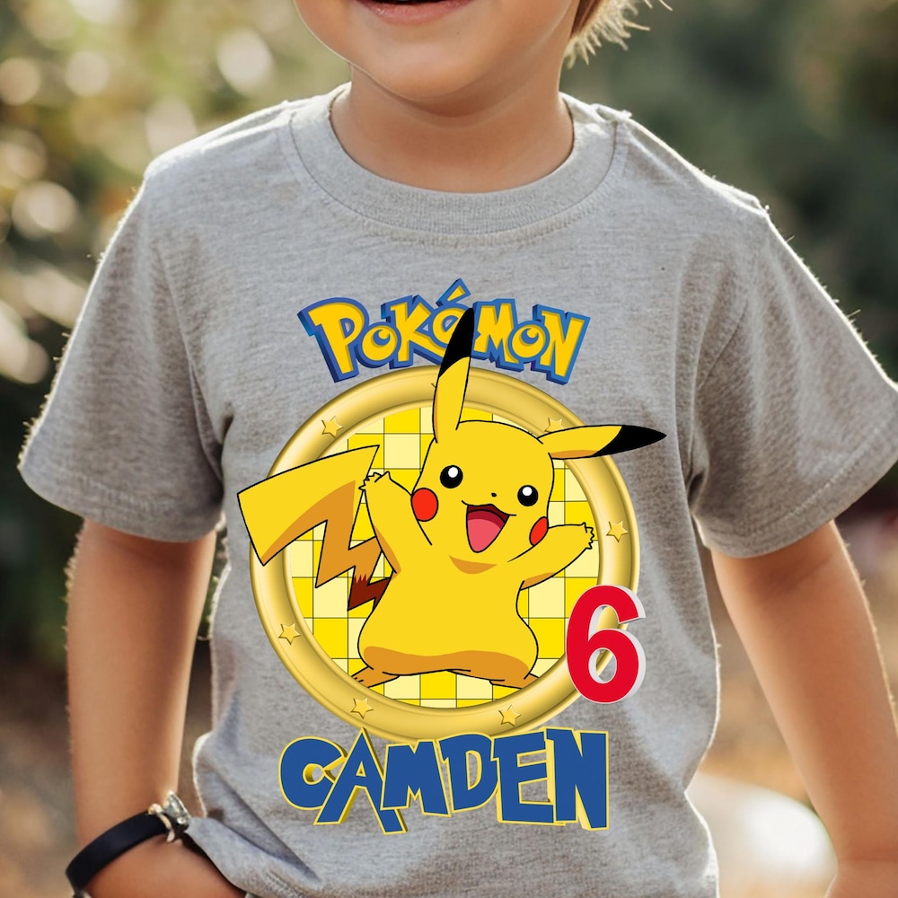 Pokemon Shirt, Go Birthday Party Shirt, Custom Pokemon Birthday Shirt, Personalized Pokemon Birthday Family Shirt, Pikachu Birthday Shirt Bespoketshirt Collections
