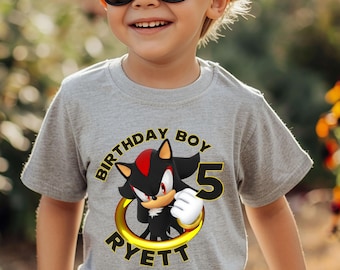 Custom Shadow Birthday Shirt: Shadow Family Matching Party Tee, Shadow Shirt, Shadow Birthday T-shirt, Sonic Shadow Birthday Tee