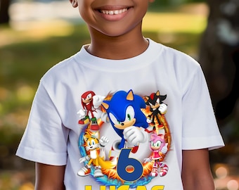 Sonic Birthday shirts, Sonic Hedgehog Birthday Shirt, Custom Sonic Shirt, Sonic Family Matching Party T-shirt, Sonic Birthday T-shirt