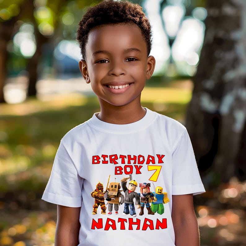 Custom Roblox Shirt, Personalized Roblox Birthday Shirt, Video Game Matching Birthday Tee, Roblox Family Birthday Shirt
