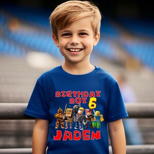 Custom Roblox Shirt, Personalized Roblox Birthday Shirt, Video Game Matching Birthday Tee, Roblox Family Birthday Shirt