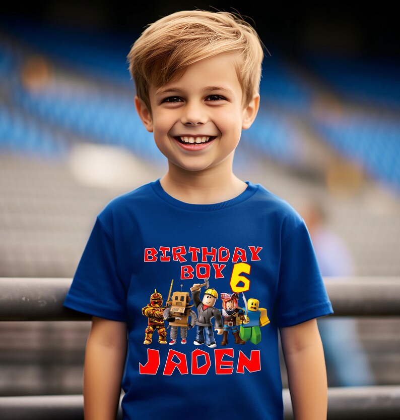 Custom Roblox Shirt, Personalized Roblox Birthday Shirt, Video Game Matching Birthday Tee, Roblox Family Birthday Shirt