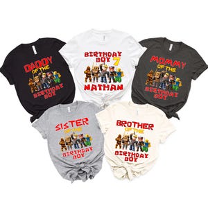 Custom Roblox Shirt, Personalized Roblox Birthday Shirt, Video Game Matching Birthday Tee, Roblox Family Birthday Shirt