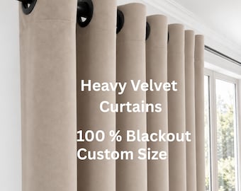 Extra Wide 100% Blackout Velvet Curtain Panels for living room, Fully Room Darkening Curtains for Bedroom, Rod pocket, Hook/Ring Heading