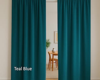 Double Sided Velvet Curtain Panels, Room Divider Velvet Curtains,Doorway Curtains,  Grommet, Rod Pocket Hanging Types 17 Color Options.