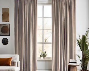 Extra Long Velvet Curtains, 17 Color. Extra Long Custom Drapes for High Ceiling 10, 12, 13, 15, 16, 17, 18, 20, 24 ft Story Window