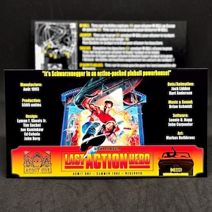 Data East Last Action Hero 1993 Apron Cards Instructies Pinball Custom Pinball Cards Set - Frans of Engels - Golden Ticket